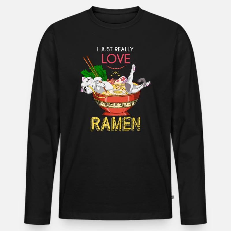 Ramen Asiate Japaner Geschenkidee - Männer Premium Bio Langarmshirt - Schwarz