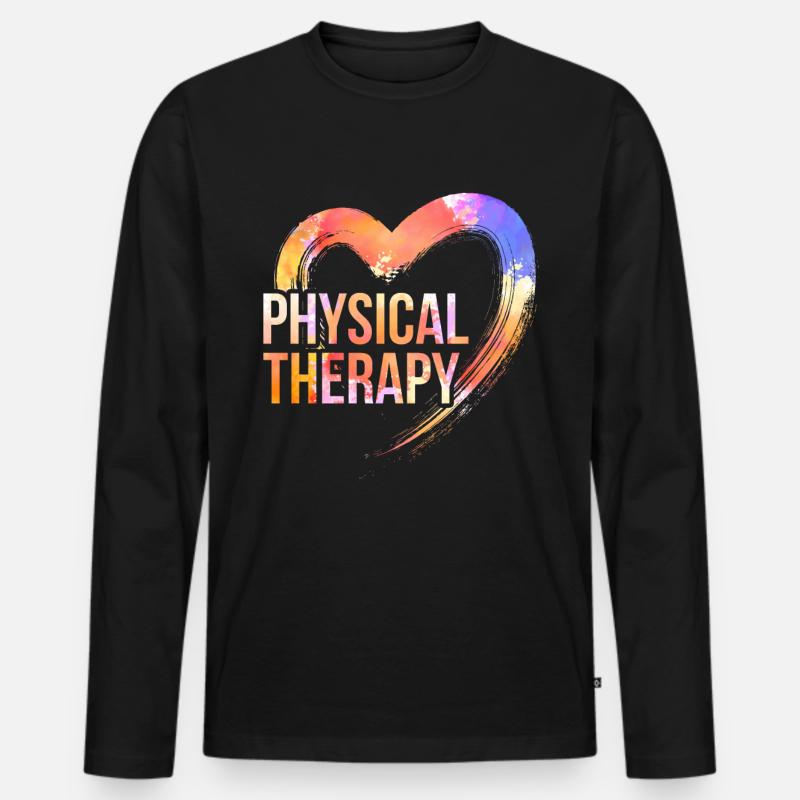 Leidenschaft Physiotherapie - Männer Premium Bio Langarmshirt - Schwarz