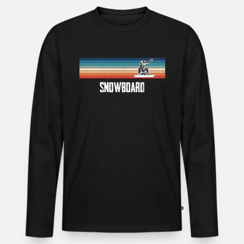 Snowboard - Männer Premium Bio Langarmshirt - Schwarz