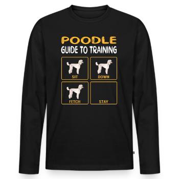 Guide de caniche à la formation de l’obéissance de chien - T-shirt manches longues Premium bio Homme - noir - Devant - Nico (187cm)