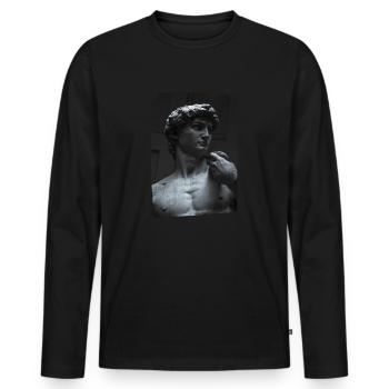 David by Michelangelo art sculpture - Men's Premium Organic Long Sleeve Shirt - black - Front - Nico (187cm)