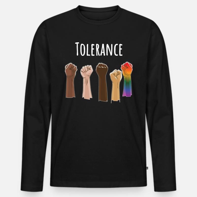 Tolerance Equal Rights - Männer Premium Bio Langarmshirt - Schwarz