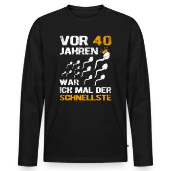 40. Geburtstag Mann Männer Geschenk 40 Jahre 40er - Männer Premium Bio Langarmshirt - Schwarz - Vorne - Nico (187cm)