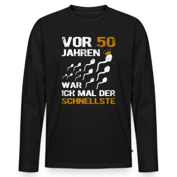 50. Geburtstag Mann Männer Geschenk 50 Jahre 50er - Männer Premium Bio Langarmshirt - Schwarz - Vorne - Nico (187cm)