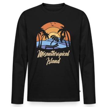 Lustiger Sarkasmus Urlaub MISANTHROPICAL ISLAND - Männer Premium Bio Langarmshirt - Schwarz - Vorne - Nico (187cm)