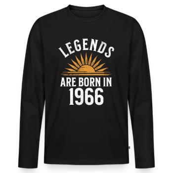 Legends are born in 1966 – gift idea - Men's Premium Organic Long Sleeve Shirt - black - Front - Nico (187cm)