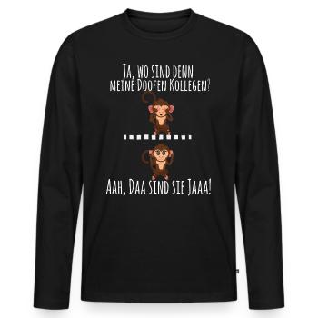 Collègues travail bureau cadeau énonciations drôle - T-shirt manches longues Premium bio Homme - noir - Devant - Nico (187cm)