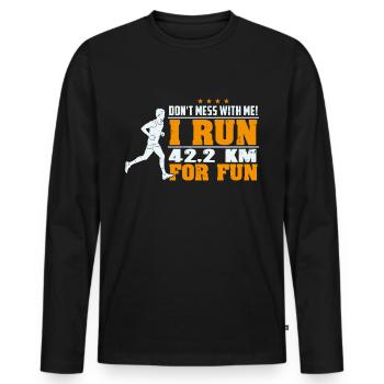 Marathon coureur marathon coureur jogger - T-shirt manches longues Premium bio Homme - noir - Devant - Nico (187cm)