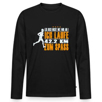 Coureur marathon coureur marathon courir jogging - T-shirt manches longues Premium bio Homme - noir - Devant - Nico (187cm)
