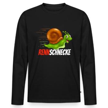 Jogging running marathon semi marathon - T-shirt manches longues Premium bio Homme - noir - Devant - Nico (187cm)