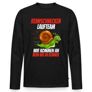 Course des escargots de l'équipe de jogging - T-shirt manches longues Premium bio Homme - noir - Devant - Nico (187cm)