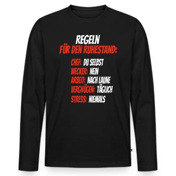 Règles pour la retraite drôle de retraités chemise - T-shirt manches longues Premium bio Homme - noir - Devant - Nico (187cm)