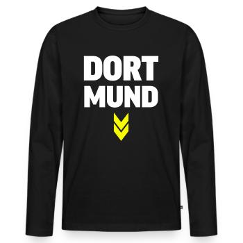 Dort Mund Lustig Spaß Karneval Fasching Versaut - Männer Premium Bio Langarmshirt - Schwarz - Vorne - Nico (187cm)