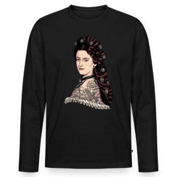 Impératrice Elisabeth d’Autriche - Hipster Sissi - T-shirt manches longues Premium bio Homme - noir - Devant - Nico (187cm)