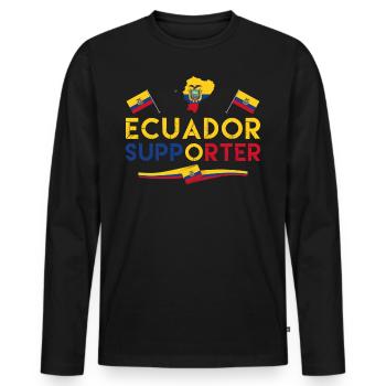 fan de ecuador supporter. Supporter d'Équateur. - T-shirt manches longues Premium bio Homme - noir - Devant - Nico (187cm)