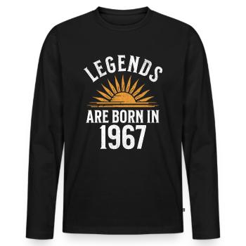 Legends are born in 1967 – gift idea - Men's Premium Organic Long Sleeve Shirt - black - Front - Nico (187cm)