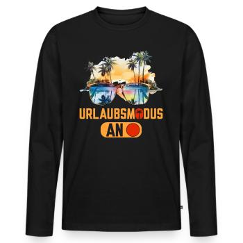 Urlaubsmodus an lustige Urlaub Sprüche - Männer Premium Bio Langarmshirt - Schwarz - Vorne - Nico (187cm)