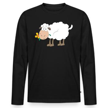 sheep - Men's Premium Organic Long Sleeve Shirt - black - Front - Nico (187cm)