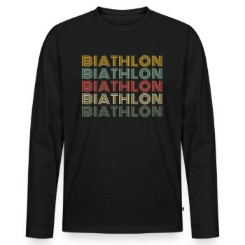 Biathlon Sport - Men's Premium Organic Long Sleeve Shirt - black - Front - Nico (187cm)