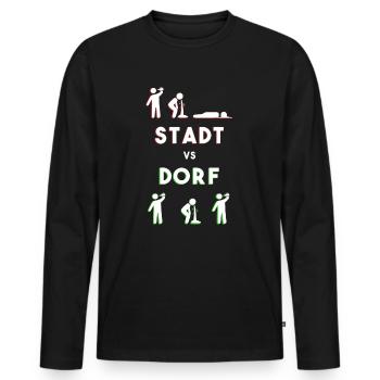 City vs Village Booze Humor Village Child Village Festival - Men's Premium Organic Long Sleeve Shirt - black - Front - Nico (187cm)