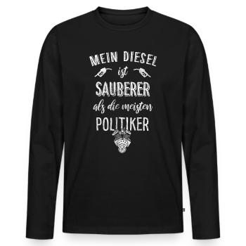 Interdiction de la circulation du diesel - T-shirt manches longues Premium bio Homme - noir - Devant - Nico (187cm)