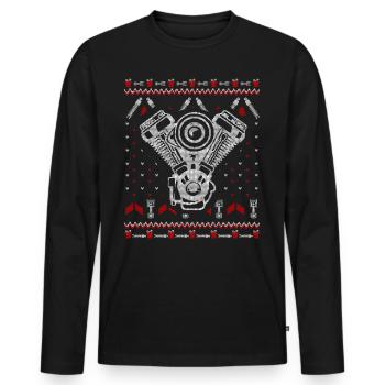 Accorder Noël moche - T-shirt manches longues Premium bio Homme - noir - Devant - Nico (187cm)