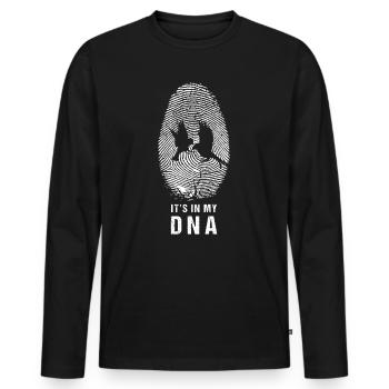 DNA Amateur d’oiseaux ornithologue - T-shirt manches longues Premium bio Homme - noir - Devant - Nico (187cm)