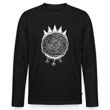 Forestier cadeau forestier - T-shirt manches longues Premium bio Homme - noir - Devant - Nico (187cm)