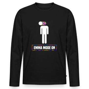 Druffi Emma Drogen Retro Amphetamin Rave - Männer Premium Bio Langarmshirt - Schwarz - Vorne - Nico (187cm)