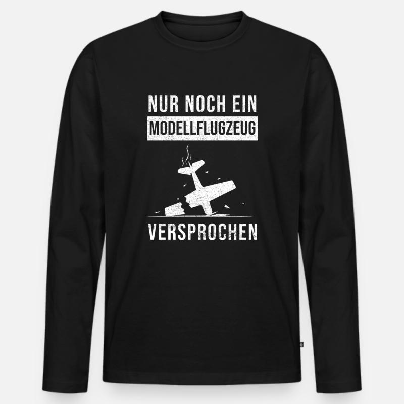 Modellflugzeug Modellbau Pilot RC Modellfliegen - Männer Premium Bio Langarmshirt - Schwarz