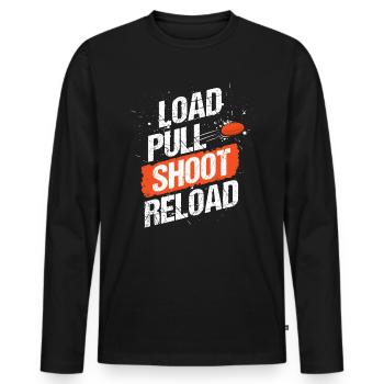 Sports shooter club de tir au pigeon d'argile - T-shirt manches longues Premium bio Homme - noir - Devant - Nico (187cm)