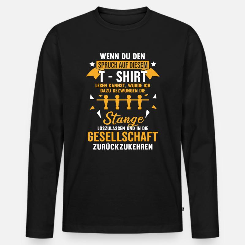 Tischfußball - Männer Premium Bio Langarmshirt - Schwarz