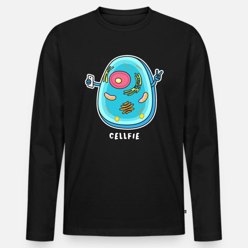 Cellfie - Männer Premium Bio Langarmshirt - Schwarz