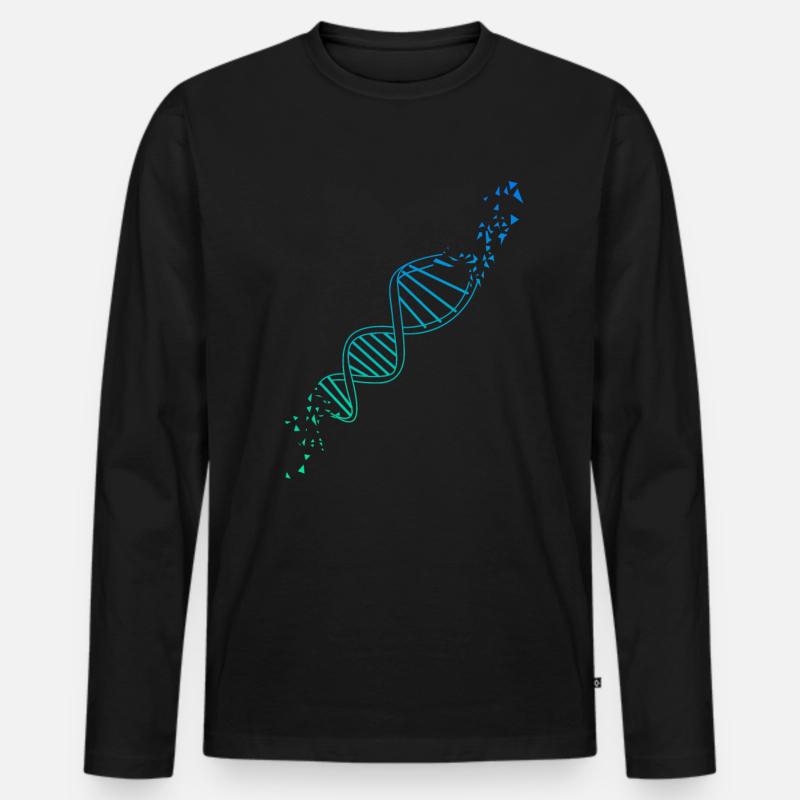 DNA Doppelhelix - Männer Premium Bio Langarmshirt - Schwarz