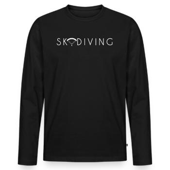Conception de parachutisme pour un parachutiste - T-shirt manches longues Premium bio Homme - noir - Devant - Nico (187cm)
