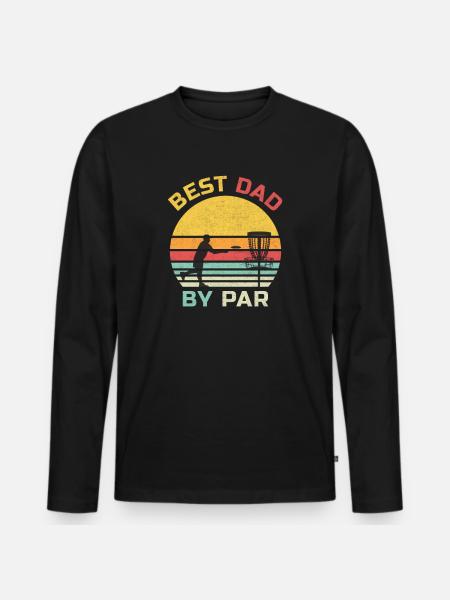 Disc Golf Dad Suunnittelu Disc Golf Dadille - Premium luomulaatuinen miesten pitkähihainen paita - musta