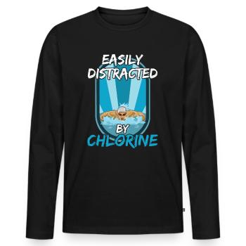 Competition swimming design for a swimmer - Men's Premium Organic Long Sleeve Shirt - black - Front - Nico (187cm)