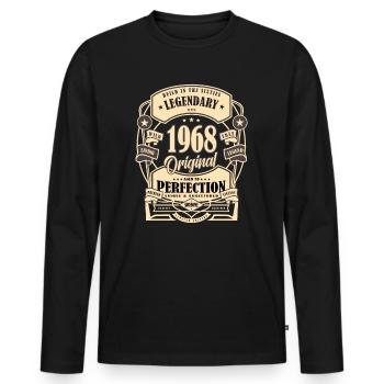 1968 Birthday Gift Myth Legend Original - Men's Premium Organic Long Sleeve Shirt - black - Front - Nico (187cm)
