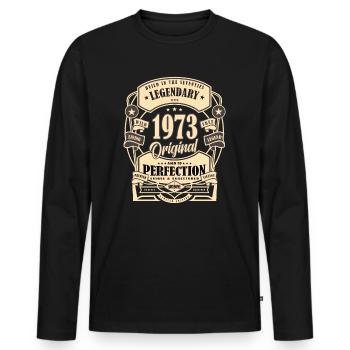 1973 Birthday Gift Myth Legend Original - Men's Premium Organic Long Sleeve Shirt - black - Front - Nico (187cm)