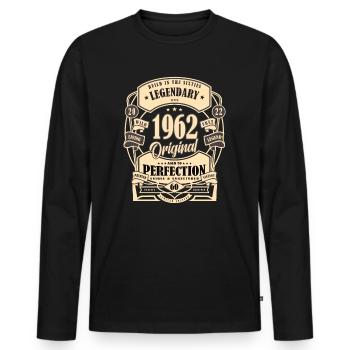 60e anniversaire Cadeau Mythe Légende Original - T-shirt manches longues Premium bio Homme - noir - Devant - Nico (187cm)
