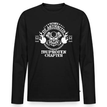 Sons mit Arthritis Ibuprofen Motorradfahrer - Männer Premium Bio Langarmshirt - Schwarz - Vorne - Nico (187cm)