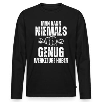 Funny Craftsman Mechanic Monteur Electricians Cool - Männer Premium Bio Langarmshirt - Schwarz - Vorne - Nico (187cm)