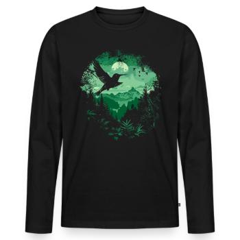 colibri, oiseau, la nature, animaux, nature sauvage, nectar - T-shirt manches longues Premium bio Homme - noir - Devant - Nico (187cm)