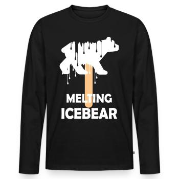 L’ours polaire en fusion - T-shirt manches longues Premium bio Homme - noir - Devant - Nico (187cm)