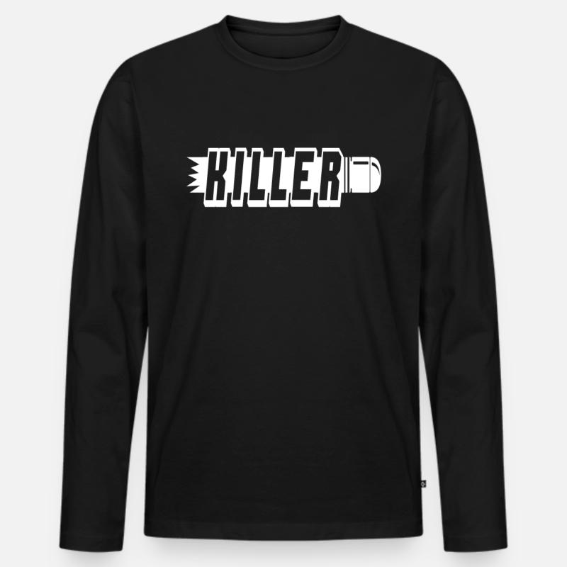 Killer - Männer Premium Bio Langarmshirt - Schwarz