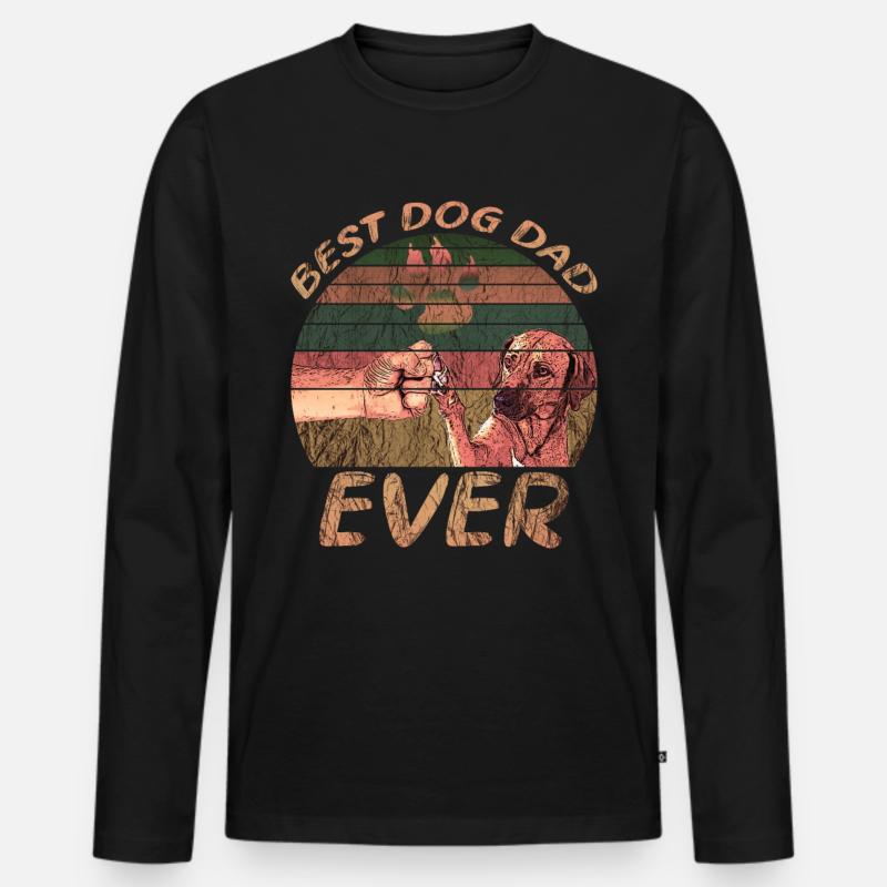 Bester Hunde Papa - Männer Premium Bio Langarmshirt - Schwarz