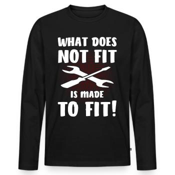 Was nicht passt wird passend Gemacht - Männer Premium Bio Langarmshirt - Schwarz - Vorne - Nico (187cm)