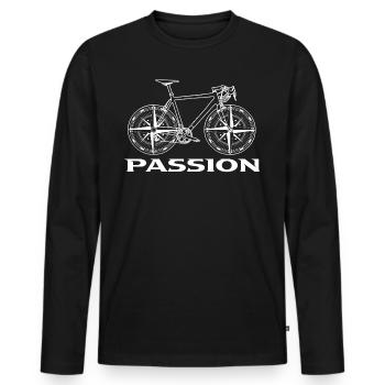Bike - Männer Premium Bio Langarmshirt - Schwarz - Vorne - Nico (187cm)