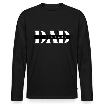 Cadeau légendaire de papa pour la fête des pères pour papa - T-shirt manches longues Premium bio Homme - noir - Devant - Nico (187cm)