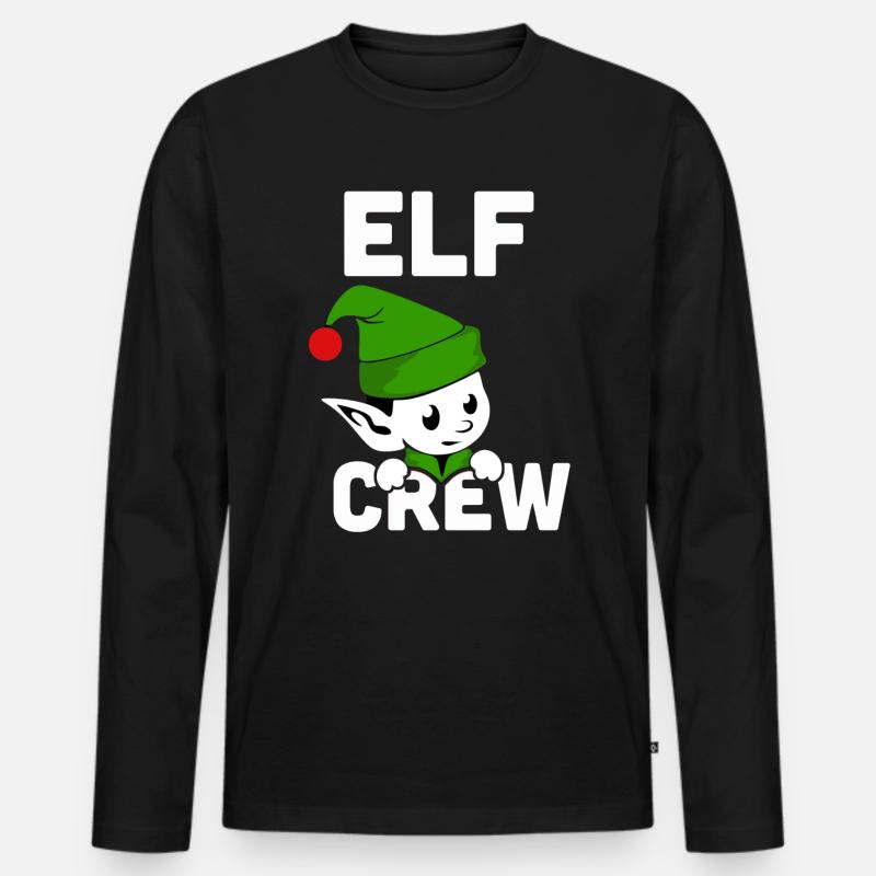 ELF CREW - Männer Premium Bio Langarmshirt - Schwarz